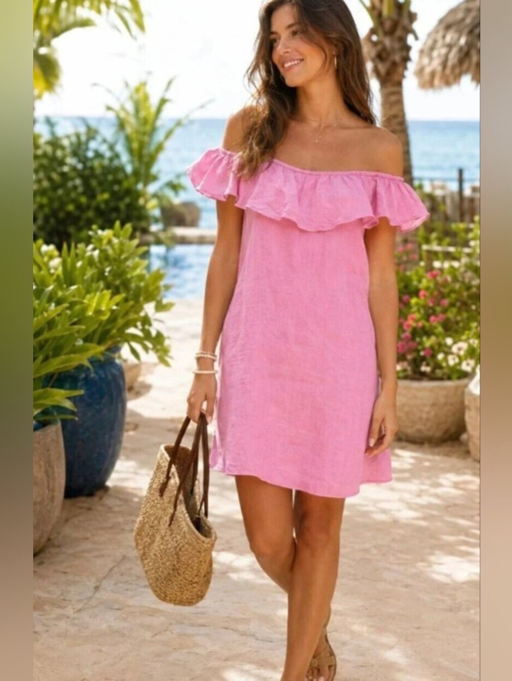 Tommy Bahama "St. Lucia" Off-the-Shoulder Dress Size Medium